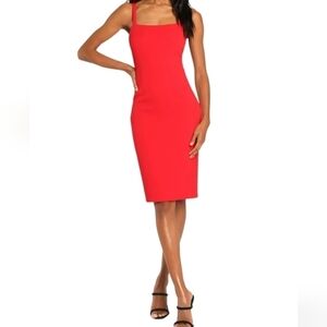 LULUS Guessing Game Red Bodycon Midi Dress NWT Valentine's